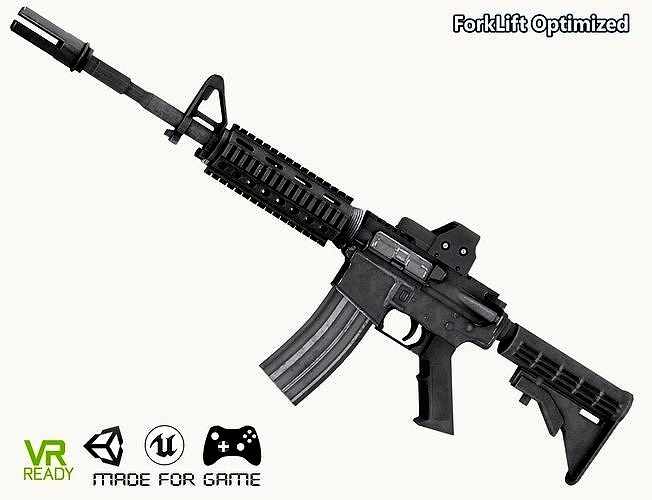 M4 A1 Assualt Rifle 3d model
