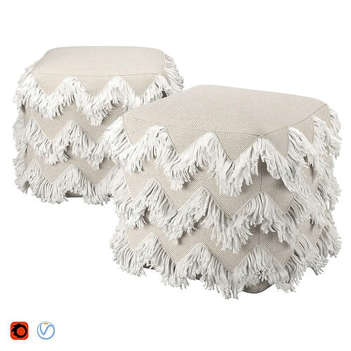 Fringed Pouf