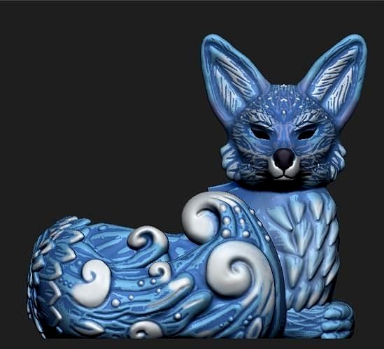 Night Forest Fern Fox Planter - STL for 3D Printing | 3D