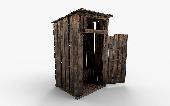 Old Wooden Outdoor Country Toilet PBR