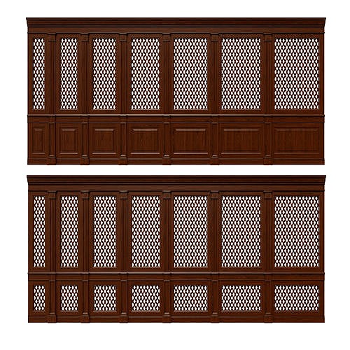 Wooden panels with lattice