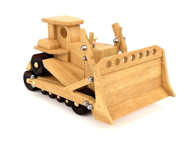 Wooden toy bulldozer 08