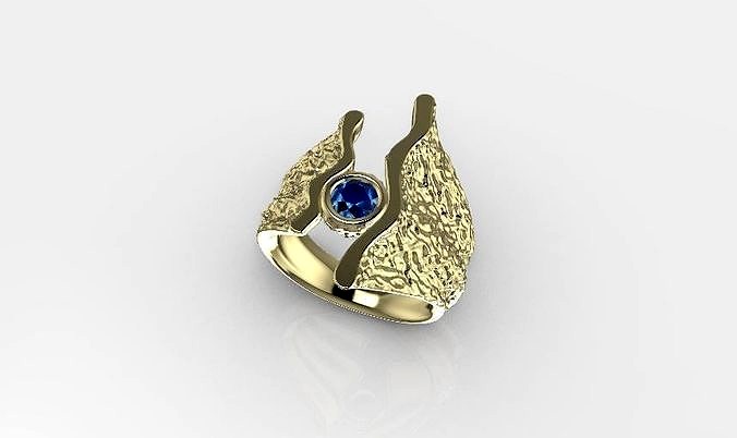 ring tridacne sapphire | 3D