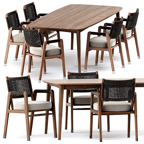 ORTIGIA CHAIR by flexform and GRASSHOPPER TABLE by KARPENTER