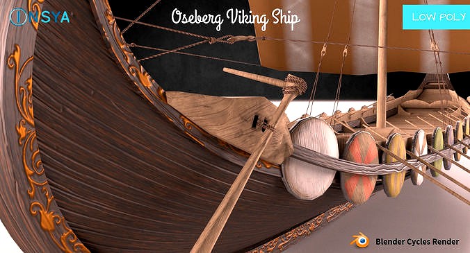 Oseberg Viking Ship Low-poly 3D model