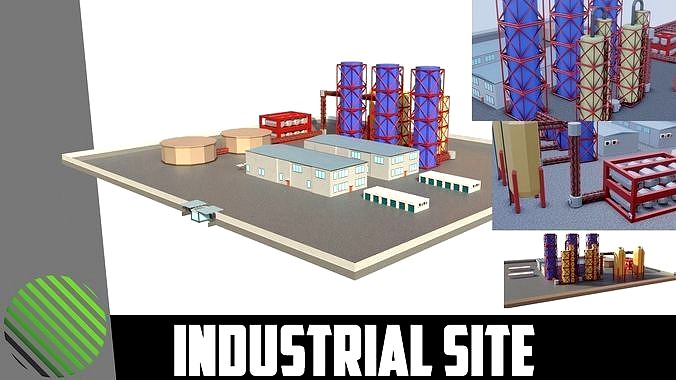industrial site low poly
