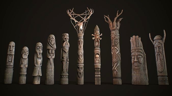 Wood Totems Pagan Deities Collections