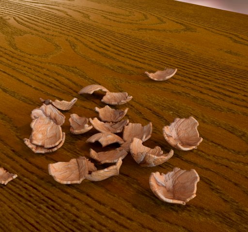 Walnut shells / cracked