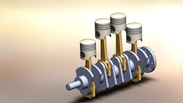 4 Cylinder IC Engine by Solidworks