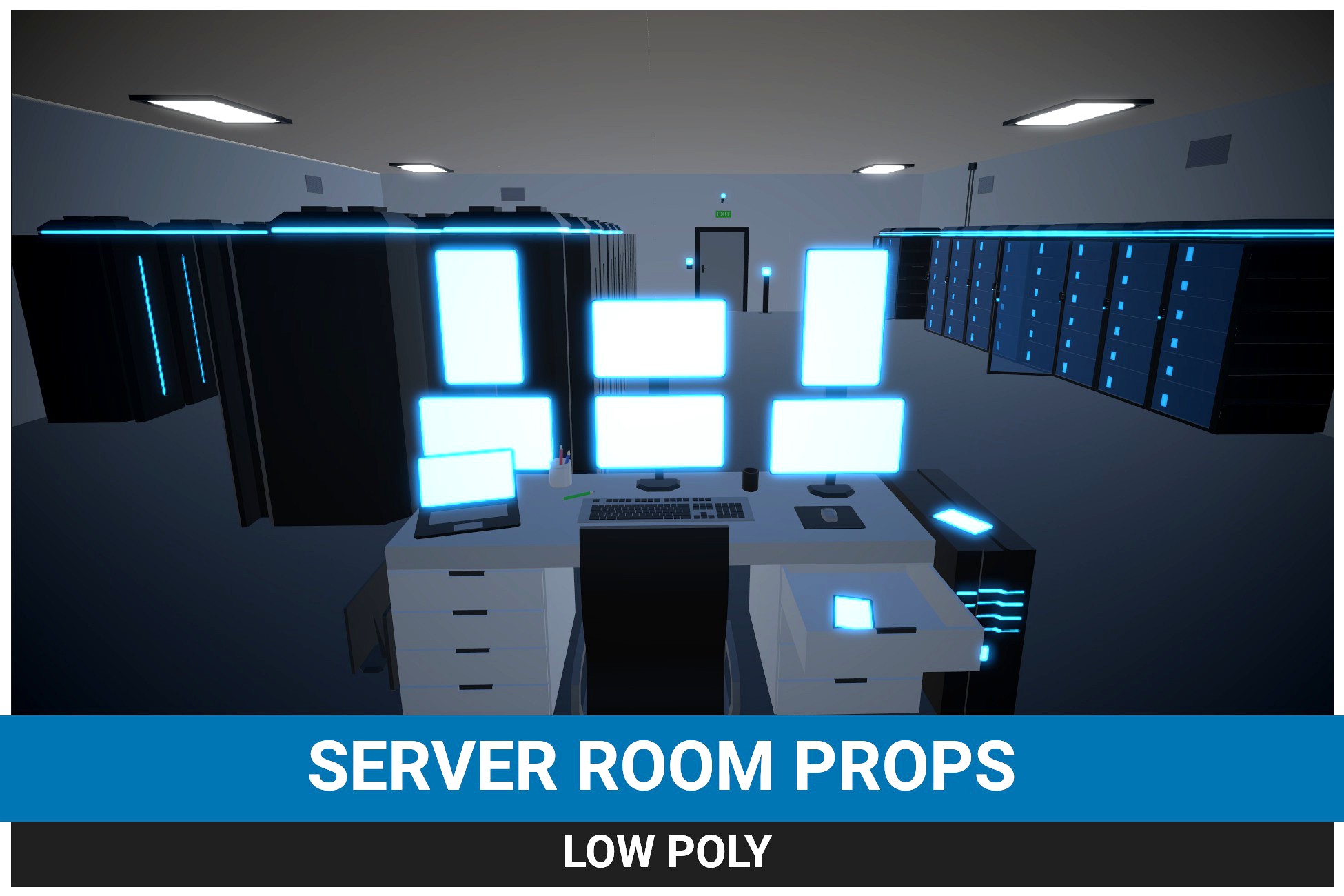 LowPoly Server Room Props