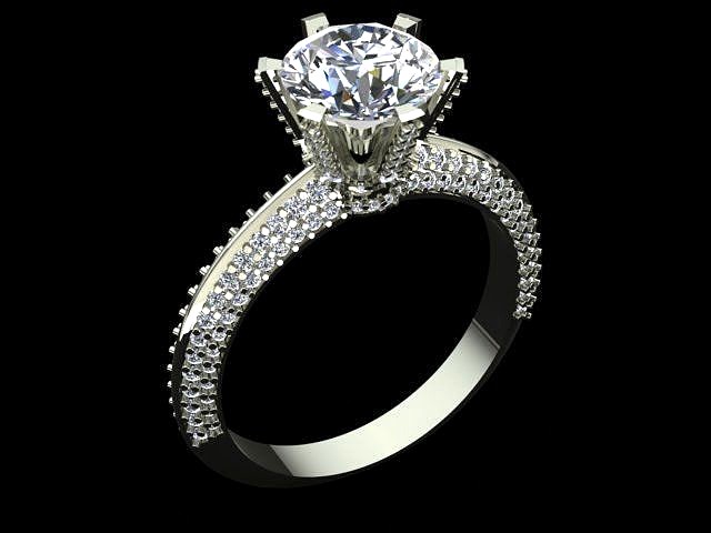 High Jewelry Tiffany Style Luxury Diamond Ring | 3D