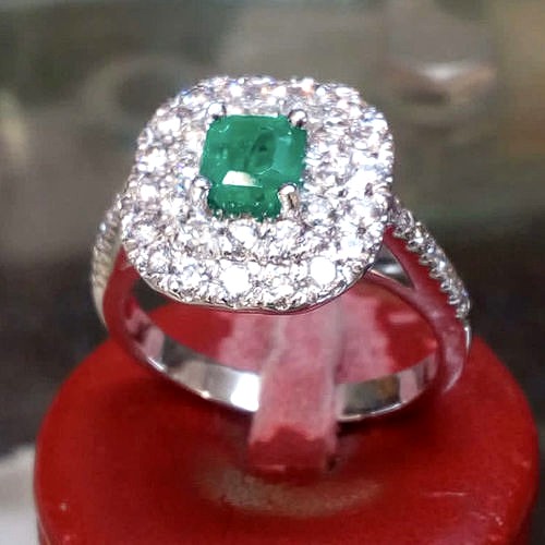 BIG Emerald Ring 3D print model anello cestino an243 3D print  | 3D