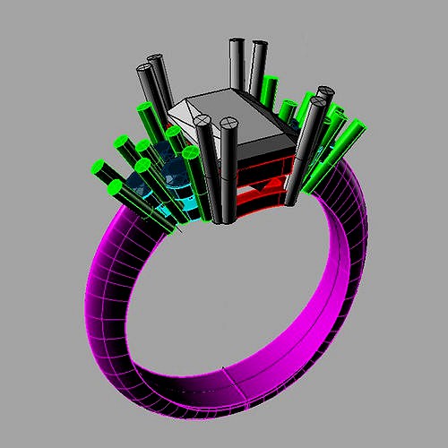 Emerald Ring 3D print model anello cestino an245 3D print model | 3D