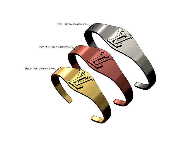 Louis Vuitton logo cuff bracelet | 3D