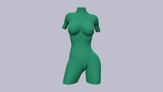 Female Torso deco 7 with neck and hand parts | 3D