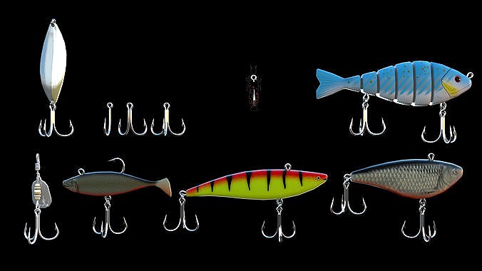 Set of 10 fishing hooks