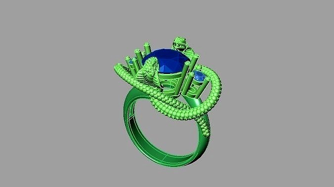 Double Head Snake Ring | 3D