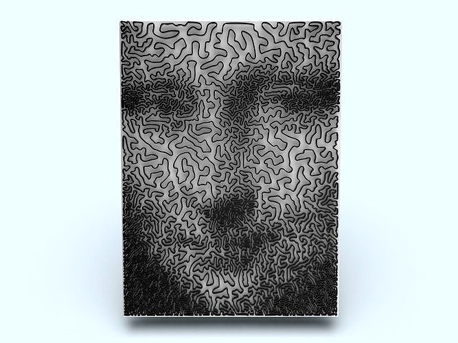 Mona Lisa illusion wall tiles 3d model picture print | 3D