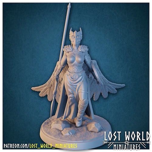 Valkyrie Miniature Supported- Pose G - 3D Printable | 3D