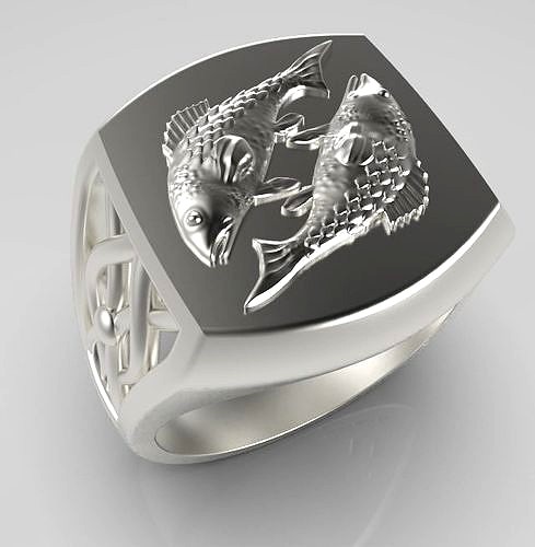 Zodiac ring Pisces | 3D