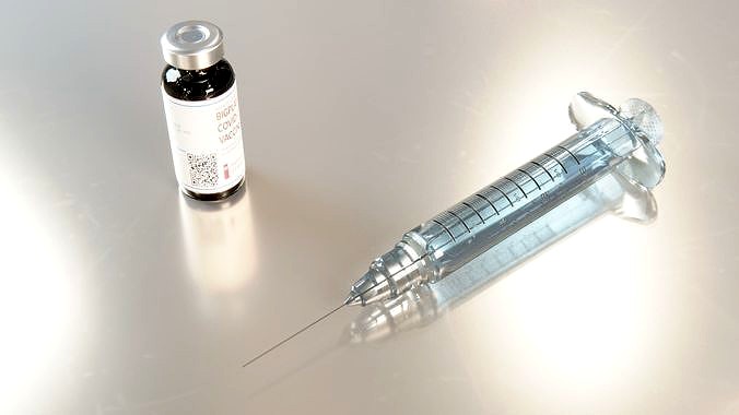 Vaccine vial and syringe