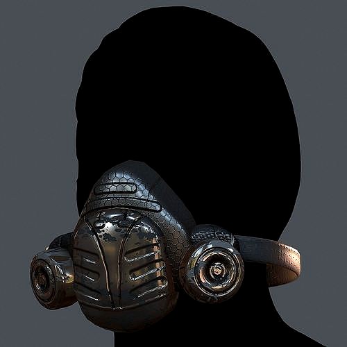 Gas mask helmet 3d model scifi Low-poly