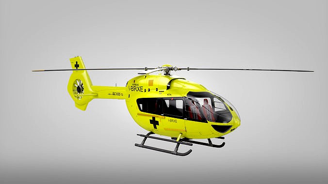 Rescue modern Helicopter Airbus h145 with interior