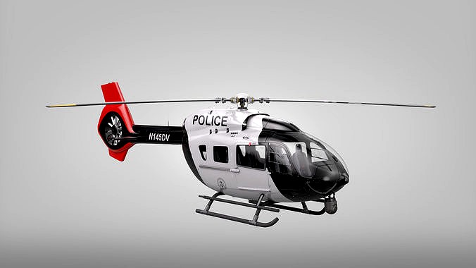 Police Modern Helictopter Airbus h145 with interior