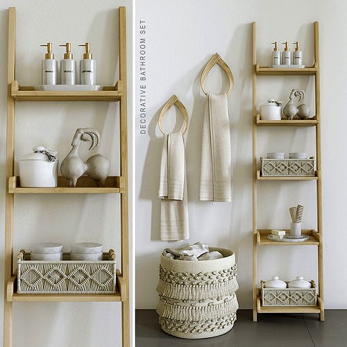 Bathroom Set with Macrame baskets