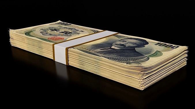 Money Stack - 1000 Yen - Coins -High Quality 3D model