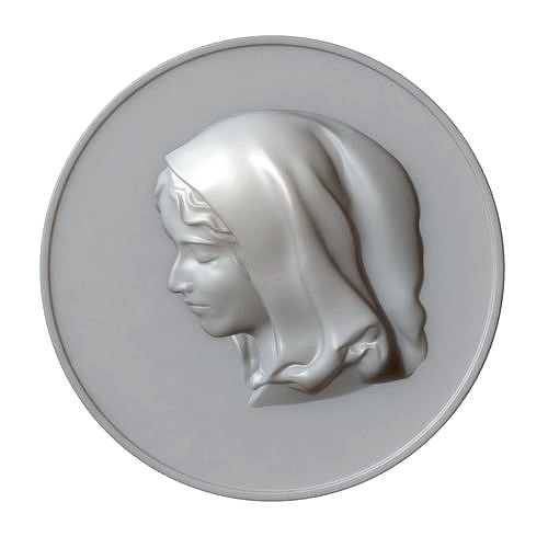 Maria Virgin Cameo Brooche 07 | 3D