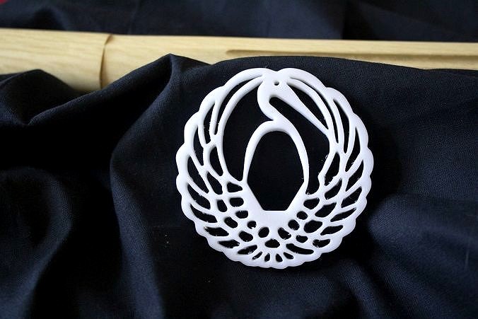 Tsuba for bokken -  Heron | 3D