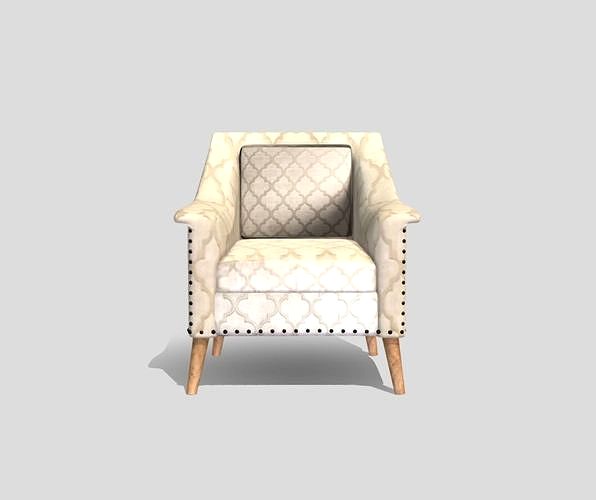 Vintage style beige upholstered armchair