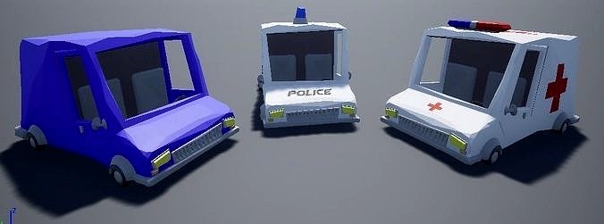 Low Poly Cartoony Van Pack
