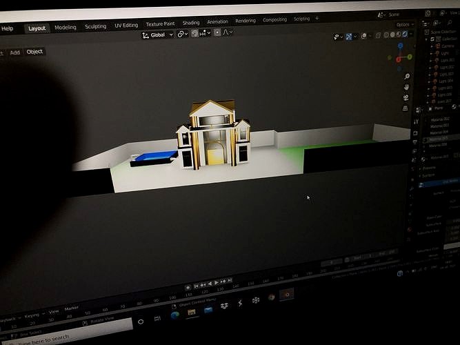 3d model for 3story house