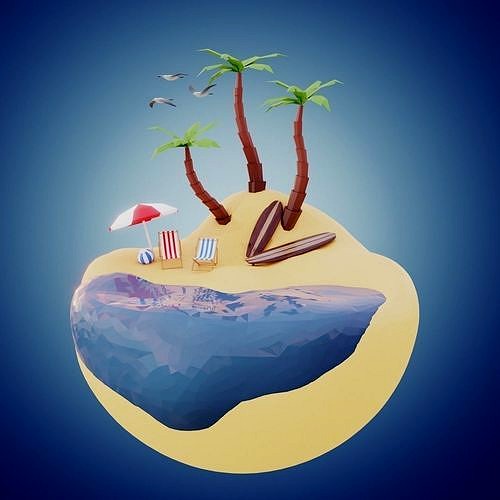 Low-poly scene - Surfland