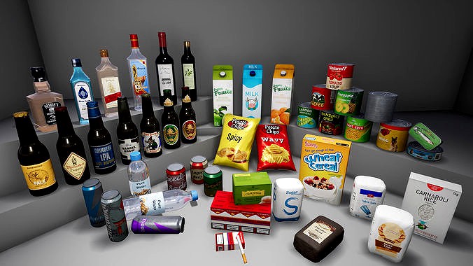 UE4 - Supermarket Product - Food and Drinks
