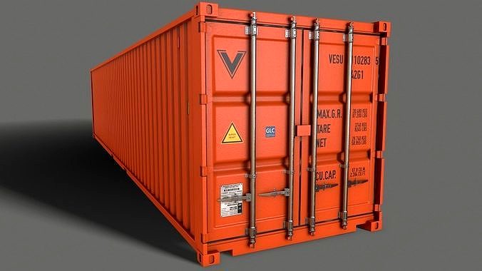 PBR 40 ft Shipping Cargo Container - Orange