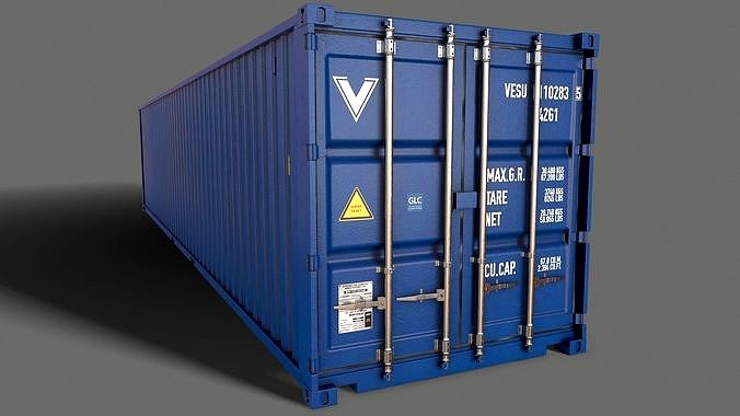 PBR 40 ft Shipping Cargo Container - Blue