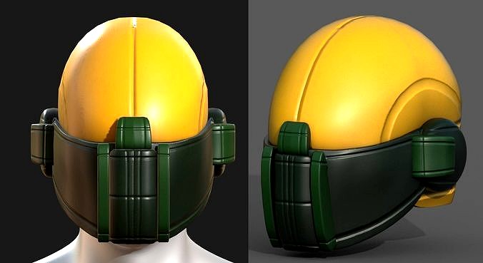 Helmet scifi military combat 3d futuristic 3d