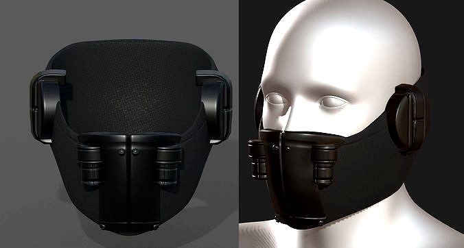 Gas mask helmet protection scifi futuristic 3d model