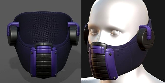Gas mask respirator scifi futuristic 3d model