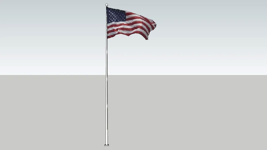 US flag on pole