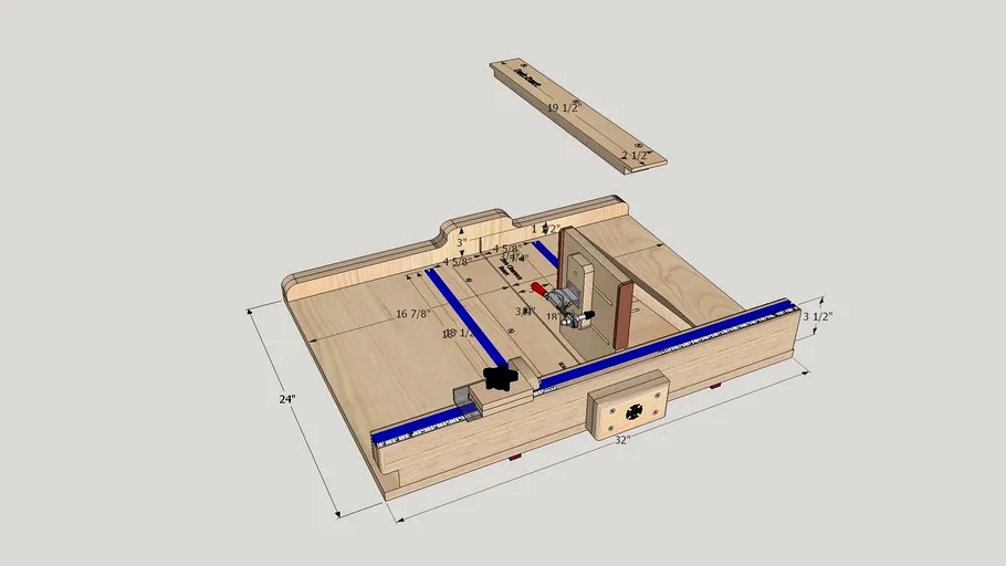 Table Saw Crosscut sled with Miter Jig and Spline/Tenon Jig 3d model