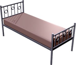 Bed 1x 3D Model