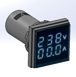 Square LED Digital Voltmeter Ammeter