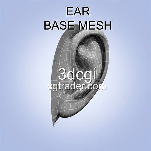 ear 3d model base mesh
