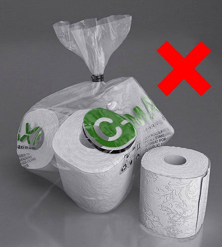 toilet paper 3 roll in PVC package bag C-Maxi