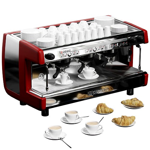 Casadio Undici A3 coffee machine with croissants