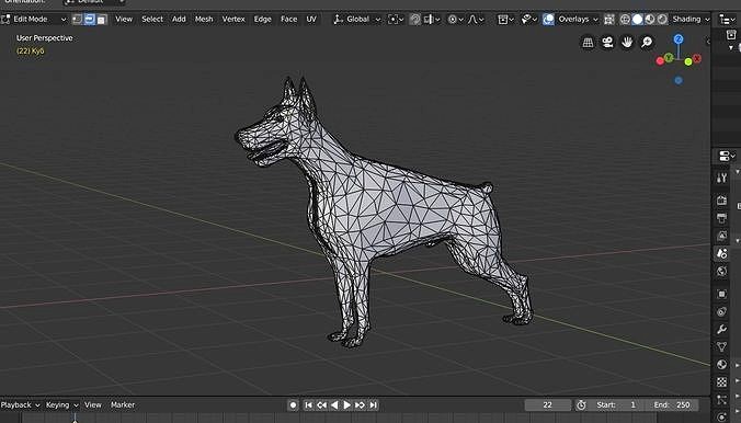 low poly dog